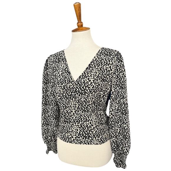 NWT Catherine Malandrino Long Sleeve Animal Print Style Blouse Size Medium - Picture 4 of 8